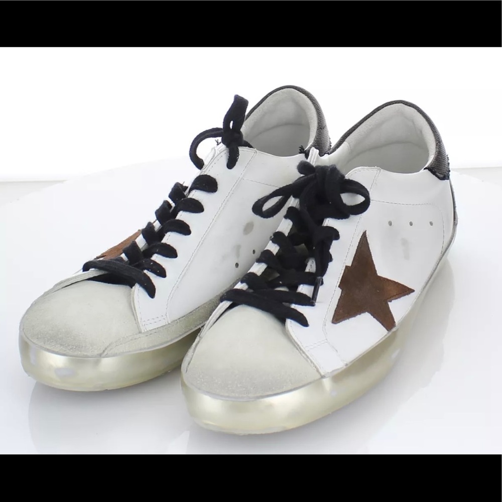 $530 Women's Golden Goose Superstar Leather Lace Up Sneaker, Sz 40